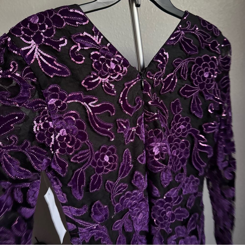 NWT DRESS THE POPULATION Kelsey Long Sleeve Mini Dress Sz M - Picture 10 of 11